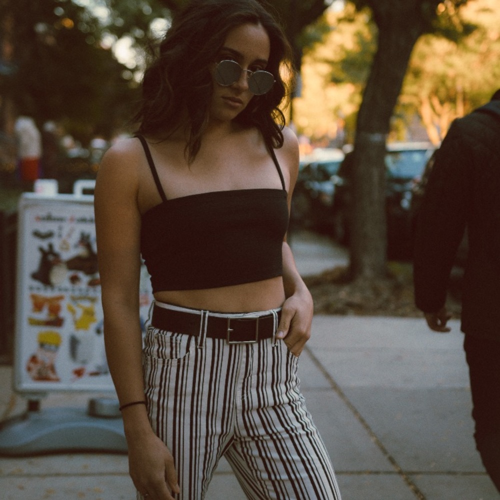 BDG High Rise Kick Flare Jean- Stripe